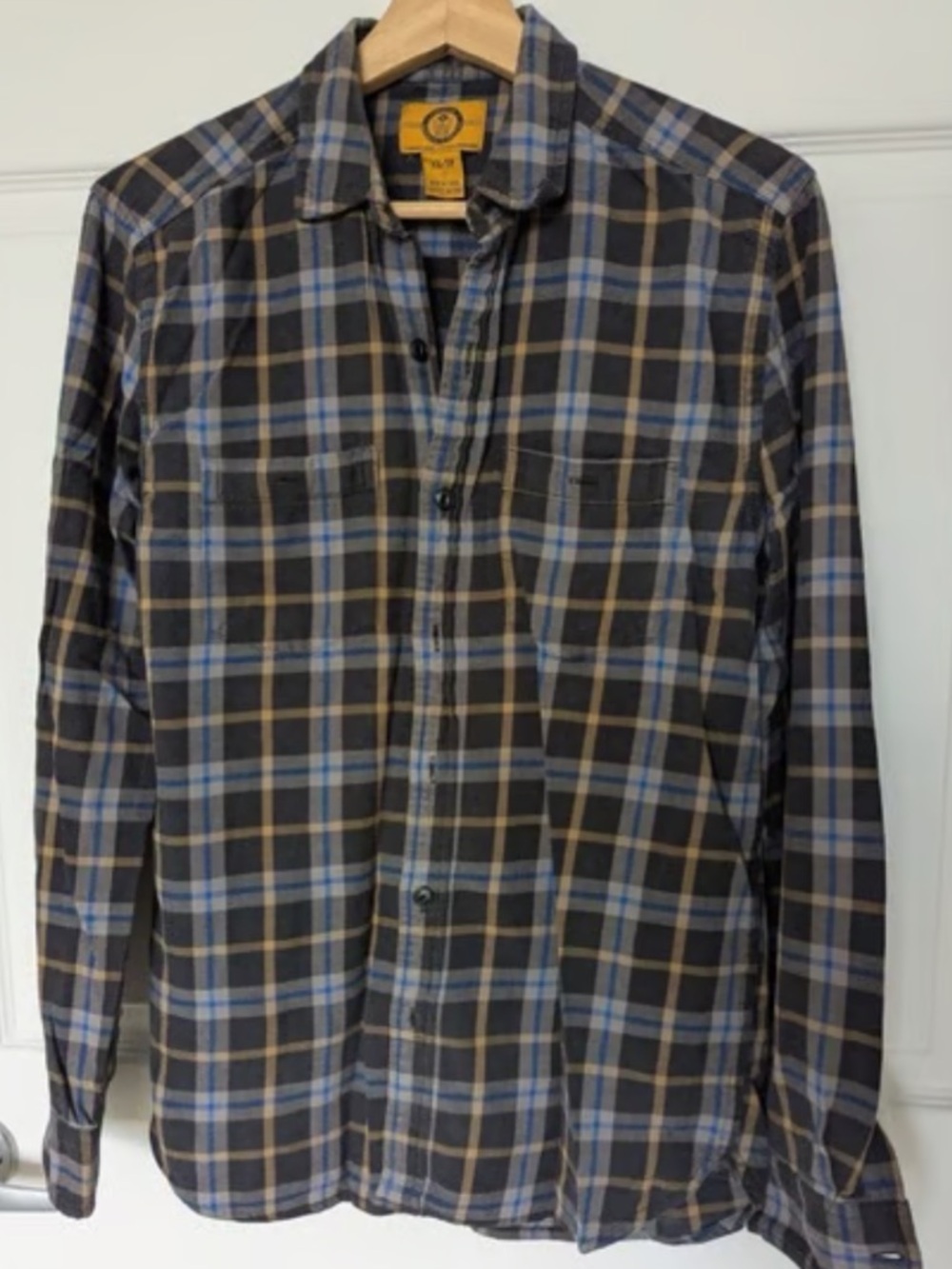 Urban outfitters Stapleford Bates Acid Plaid Flannel Button-Down Shirt Sz S